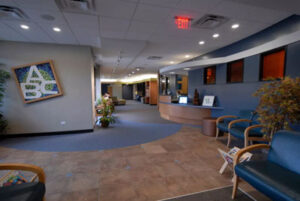Bright, modern reception area at ABC Dentistry & Orthodontics in Schaumburg