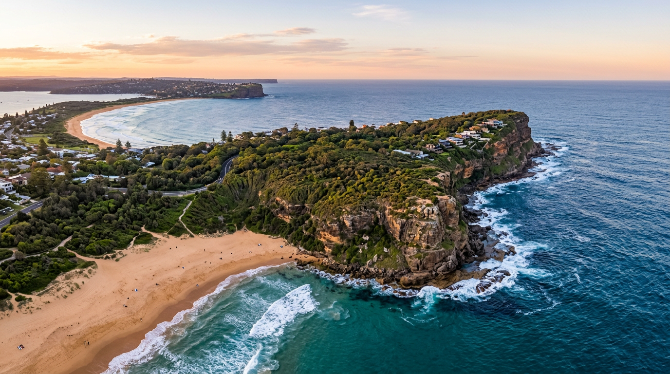 Aerial view of Sydney's Northern Beaches coastline