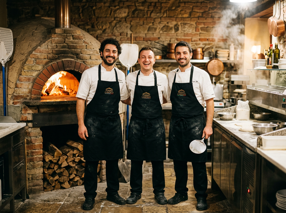 Chef Marco Bellini and the Piazza Ember pizza team