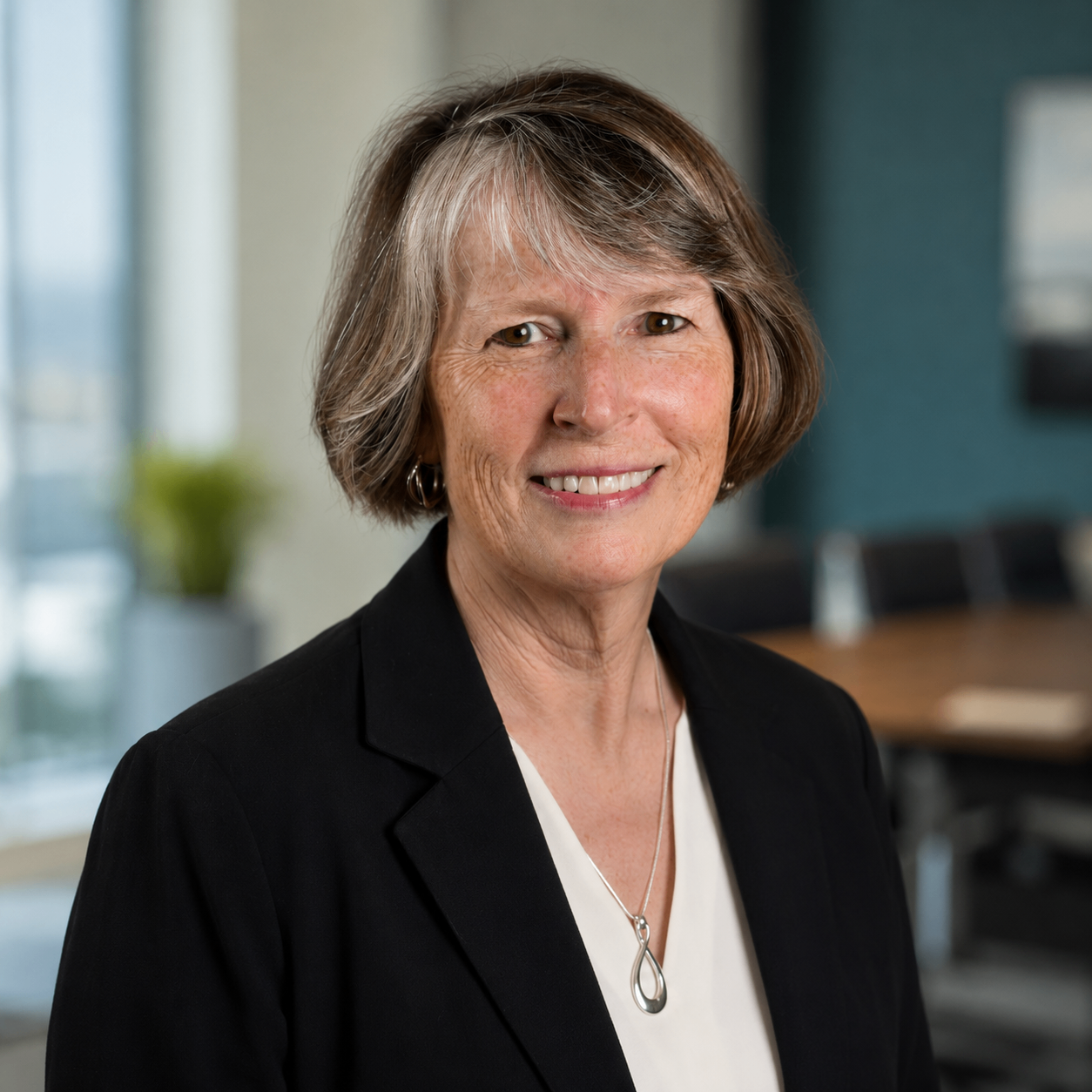 Professional office headshot of business founder