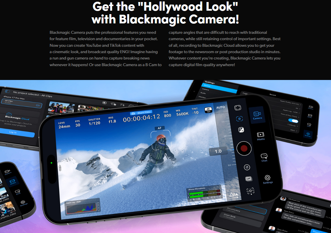 Blackmagic Camera promotional graphic