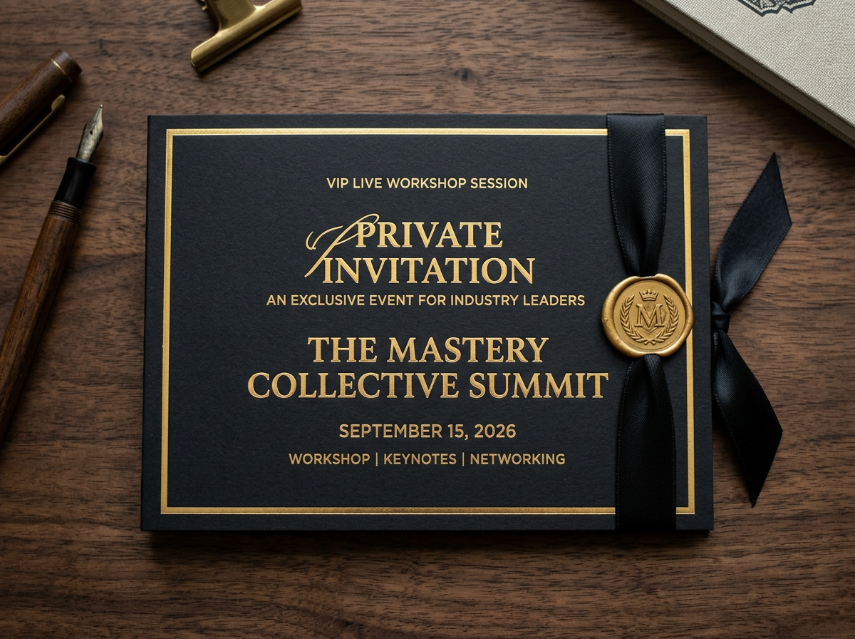 Physical mockup of the VIP Post-Event Implementation Session invitation