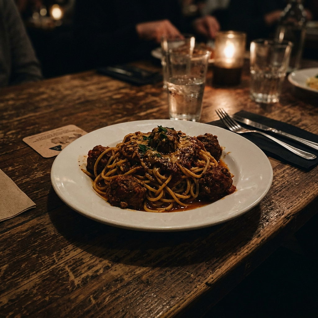 Before: a dark, blurry restaurant plate photo
